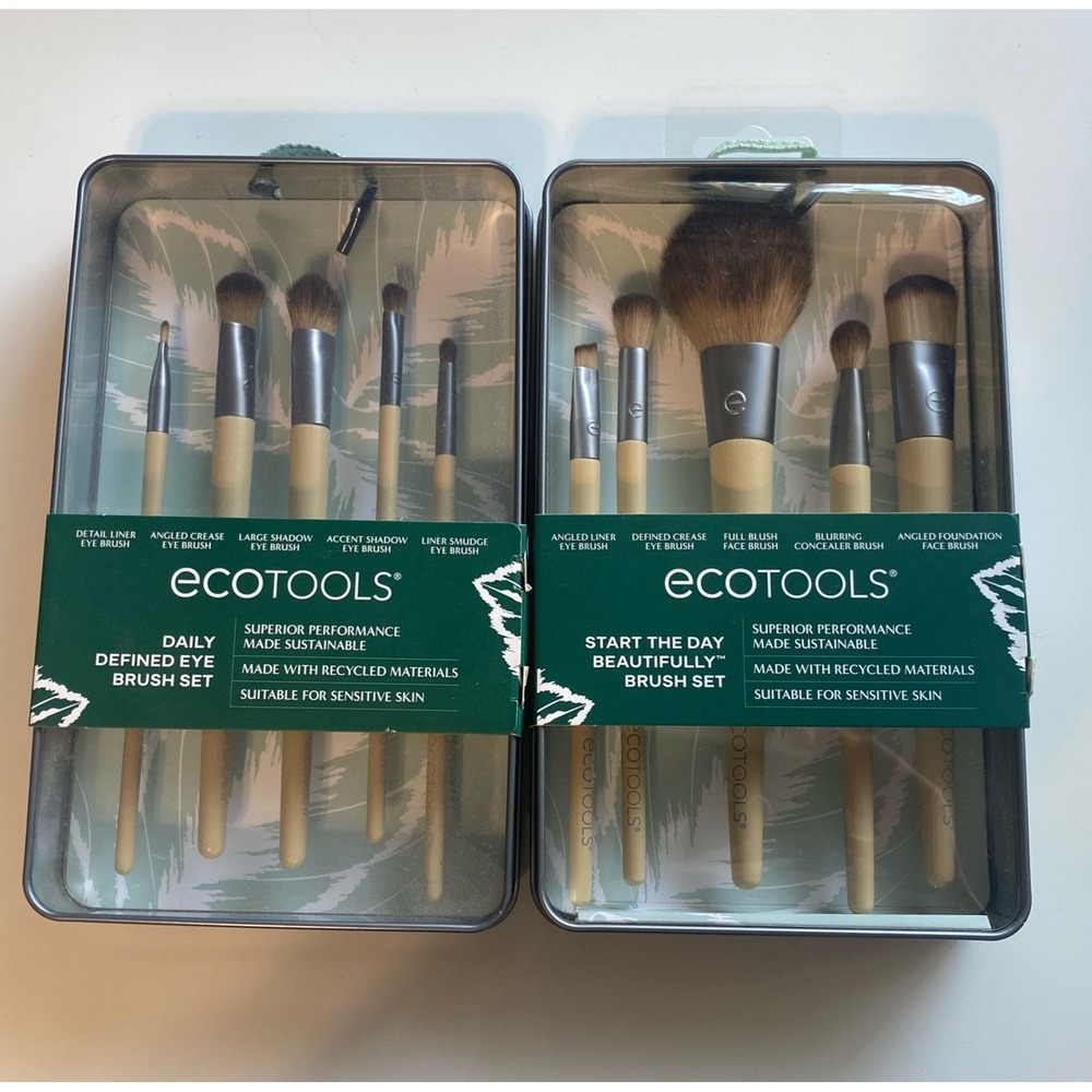 Eco-Friendly 5-Piece Daily Defined Eye Brush Set & 5-Piece Start the Day Set
